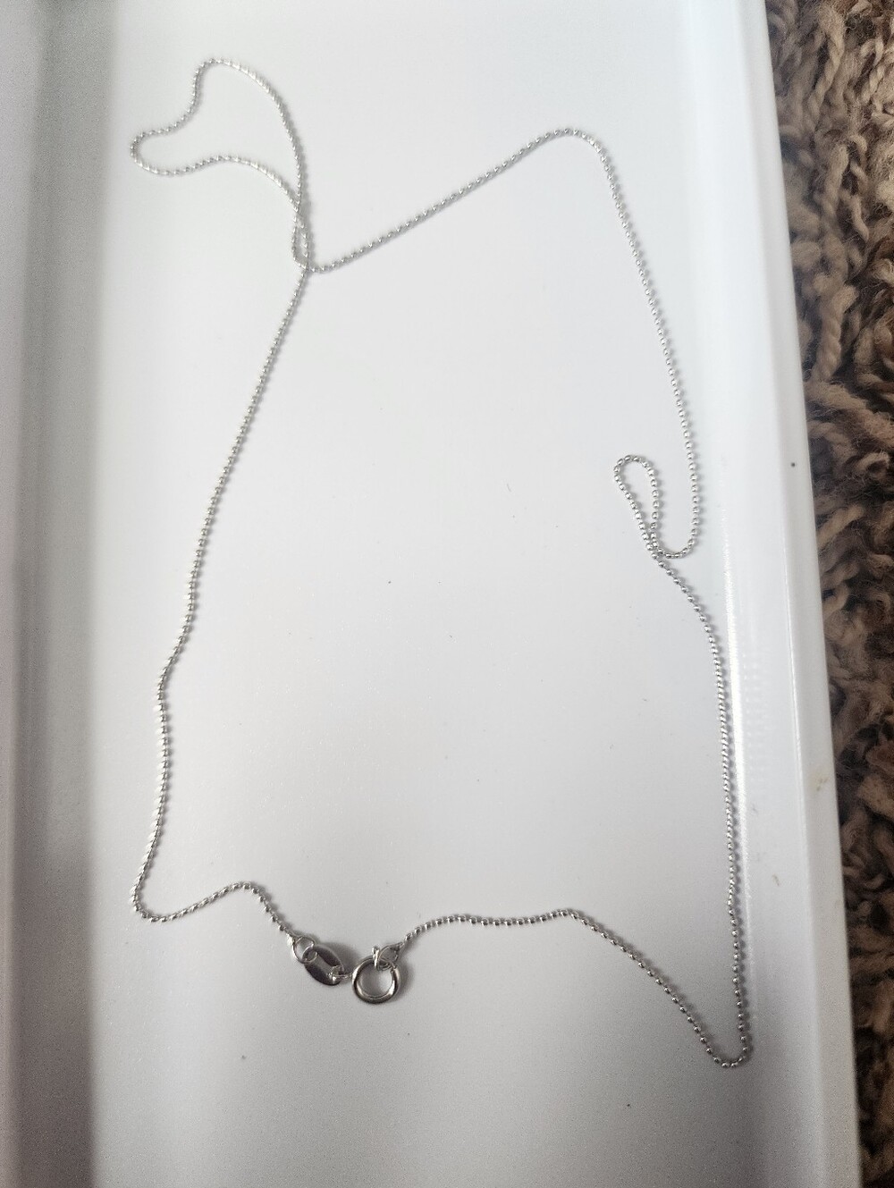 Sterling Silver Box Chain Necklace - Silver #26